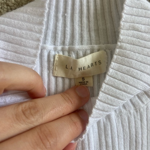 Pacsun White Tank Ribbed Turtleneck Mockneck Crop - Picture 3 of 5